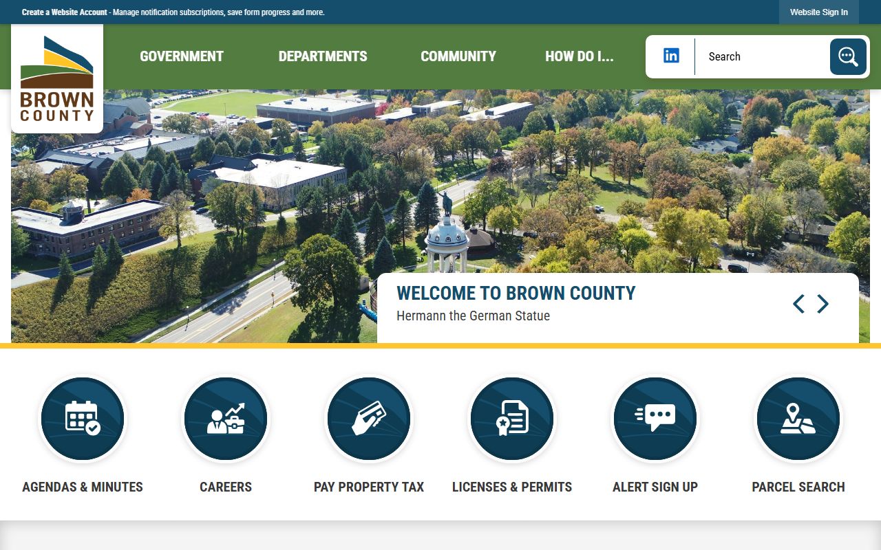 Brown County Minnesota official website showing recorder department