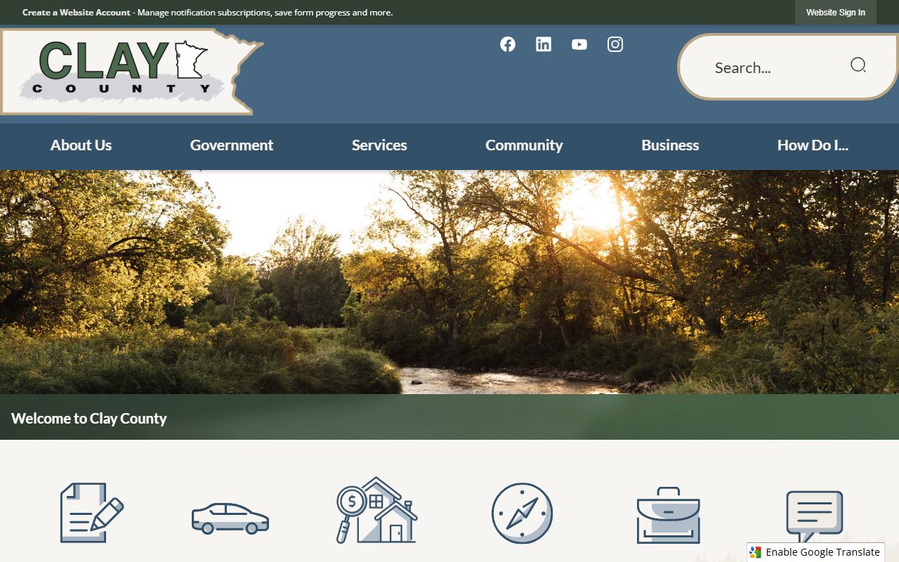 Clay County website for birth certificate requests