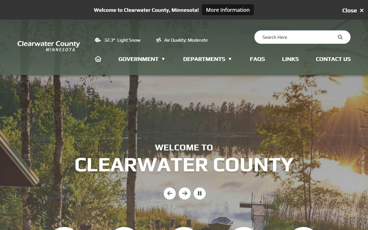Clearwater County website for birth certificate requests