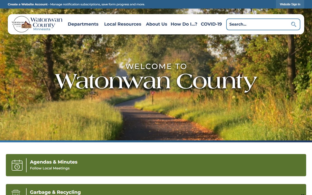 Watonwan County Minnesota official website birth records and recorder services